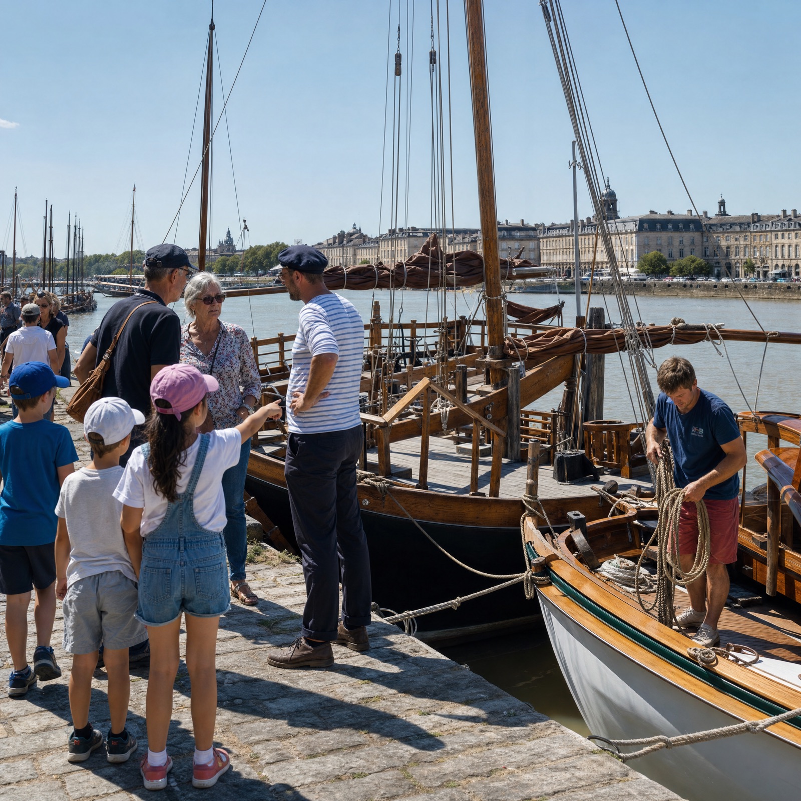 Journées Européennes du Patrimoine, port d'Andernos-les-Bains, bénévoles et visiteurs